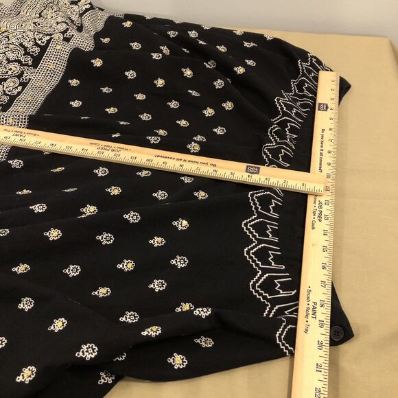 Erica Brooke Women Skirt Black White & Gold Size 36 XXL Cotton 100% Embellished - Picture 9 of 12